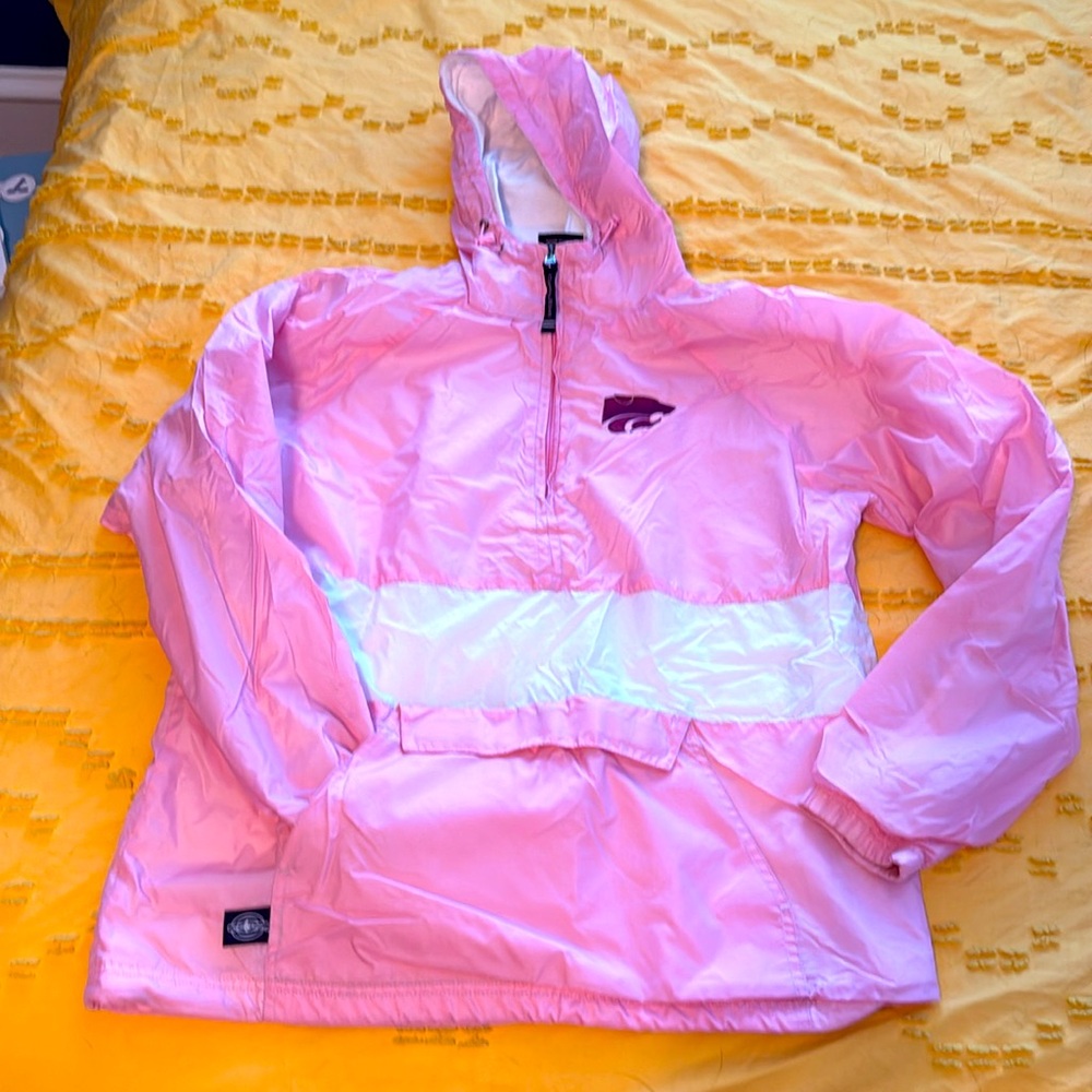 Charles River Kansas State Wildcats Pink raincoat windbreaker XS S M